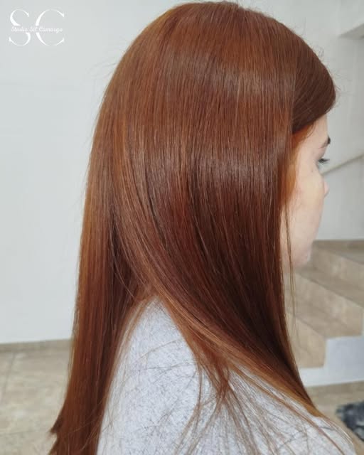 Resultado de coloração acobreada publicado pelo Studio Sil Camargo
