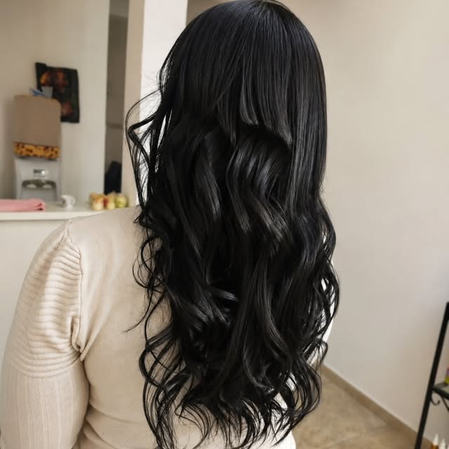 Resultado de cabelo longo e brilhante realizado pelo Studio Sil Camargo